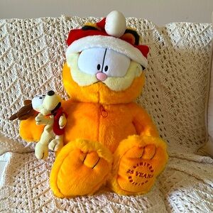 Limited Edition Garfield Odie Santa Plush Macys Anniversary Like New w/Storybook